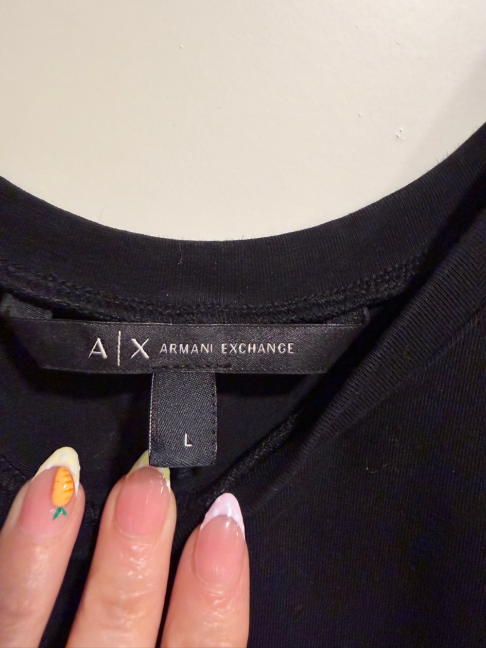 Armani Exchange Black Short-Sleeve Mini Dress with Pink Side Stripes - Picture 4 of 5